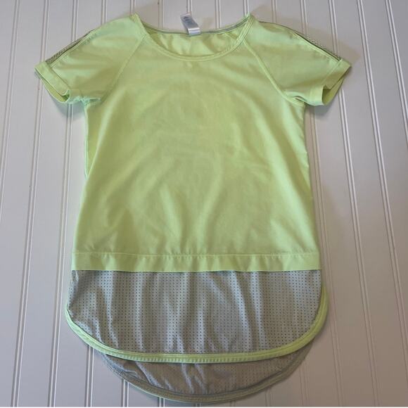 Ivivva Lululemon Citrus Neon Top Mesh Panels Activewear Size Girls 10 - Picture 1 of 5